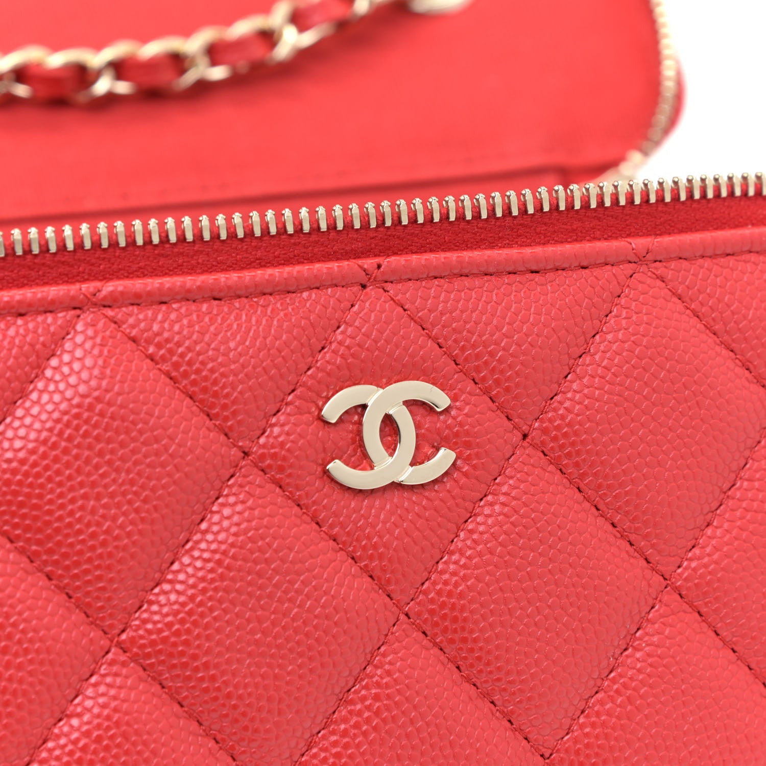 Chanel Caviar Quilted Small Vanity Case With Chain Pink 9 of 10