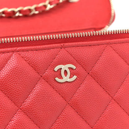 Chanel Caviar Quilted Small Vanity Case With Chain Pink 9 of 10