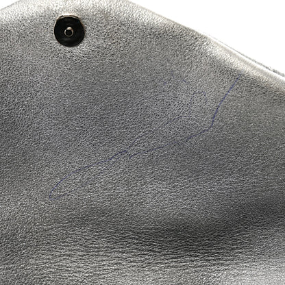 Saint Laurent Metallic Lambskin Quilted Sade Puffer Envelope Clutch Argento 8 of 11