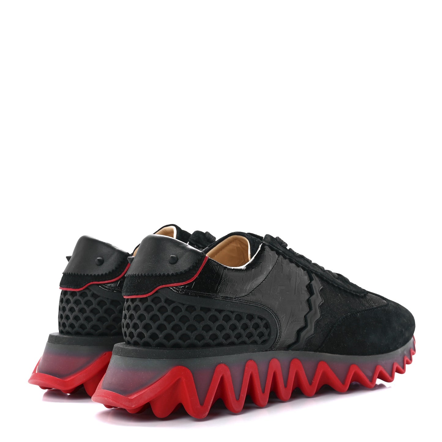 Suede Glitter Mens Loubishark Sneakers 42 Black