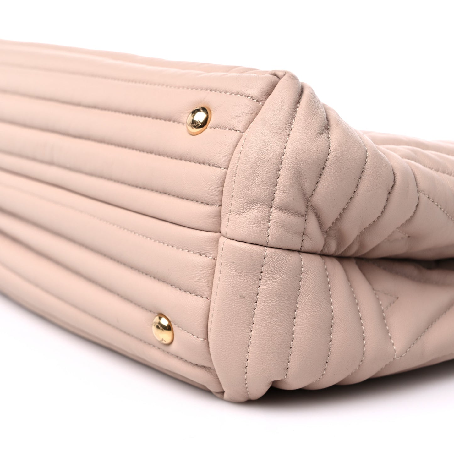 Calfskin Chevron Quilted Vara Bow Chain Tote Light Pink
