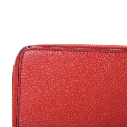 Celine Drummed Calfskin Large Zip Around Multifunction Wallet Coquelicot 13 of 26