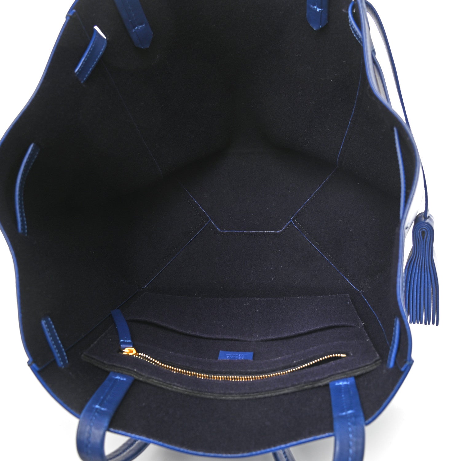 Celine Smooth Calfskin Medium Belt Cabas Phantom Royal Blue 8 of 11