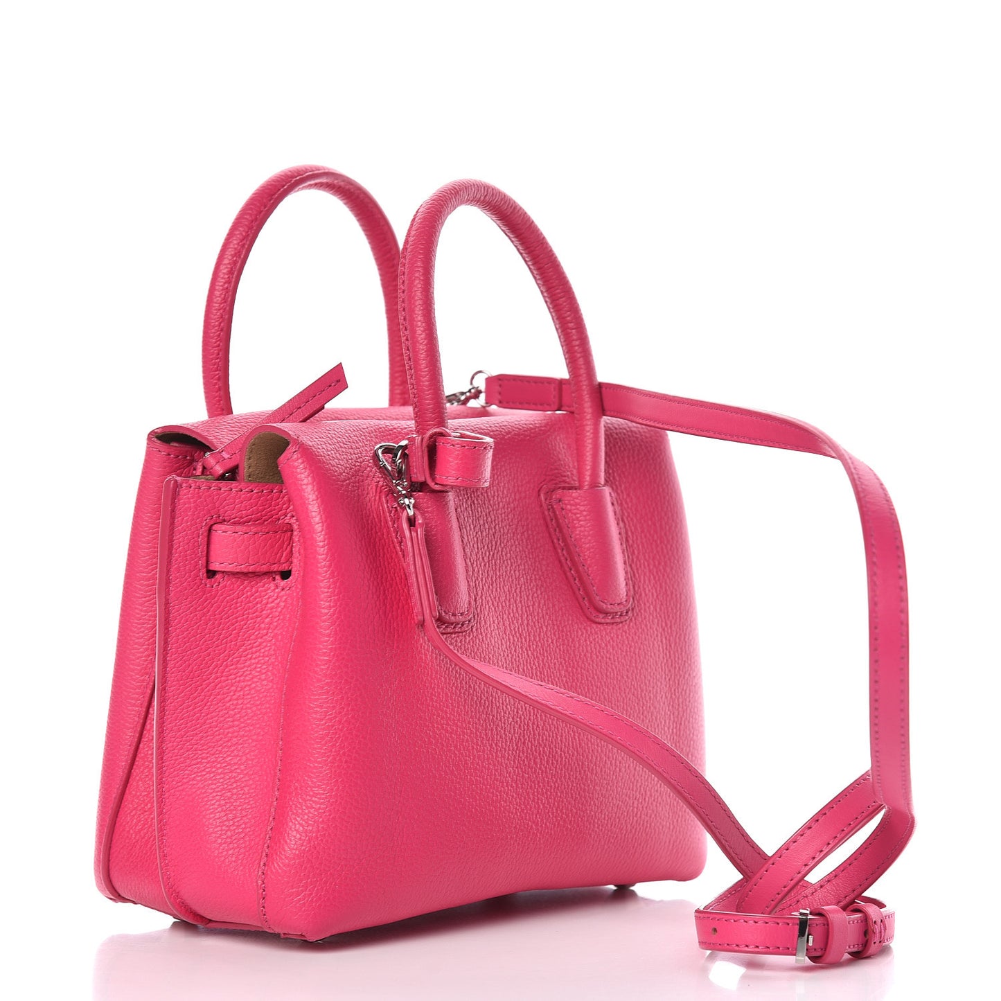 Grained Calfskin Mini Milla Tote Beetroot Pink