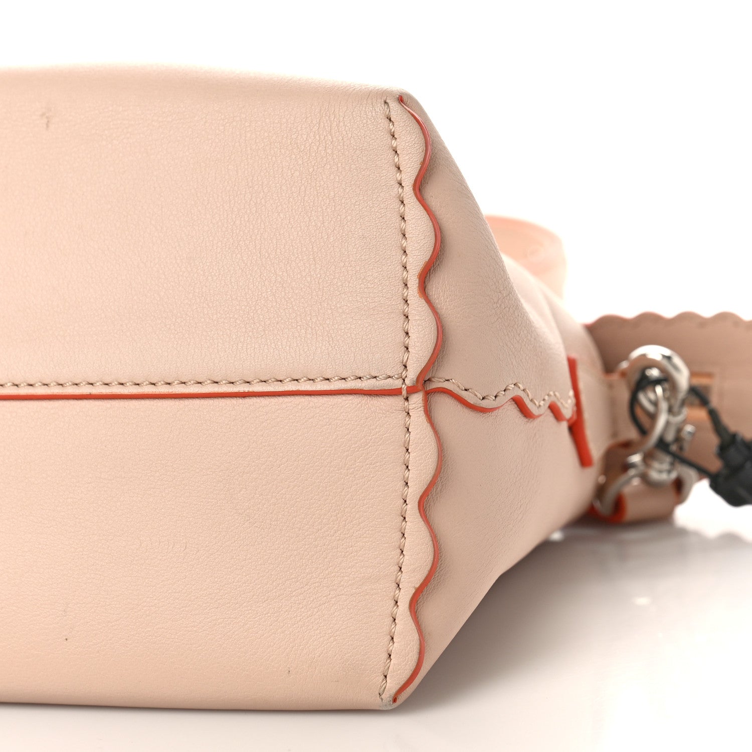 Fendi Vitello Dolce Scalloped Studded Medium By The Way Boston Bag Plaster 8 of 9