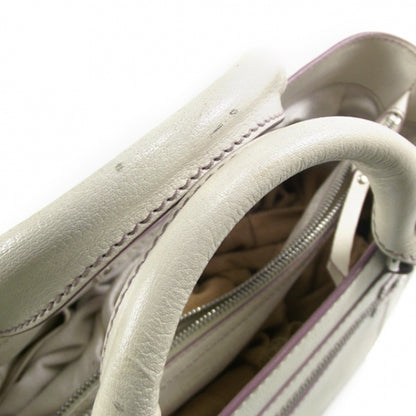 Celine Leather Boogie Satchel White/Lavender 6 of 10