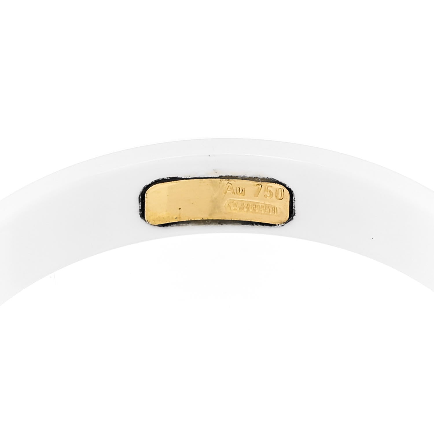 Gucci White Synthetic Corundum 18K Yellow Gold 4mm Interlocking G Icon Icon Ring 64 10.75 5 of 6