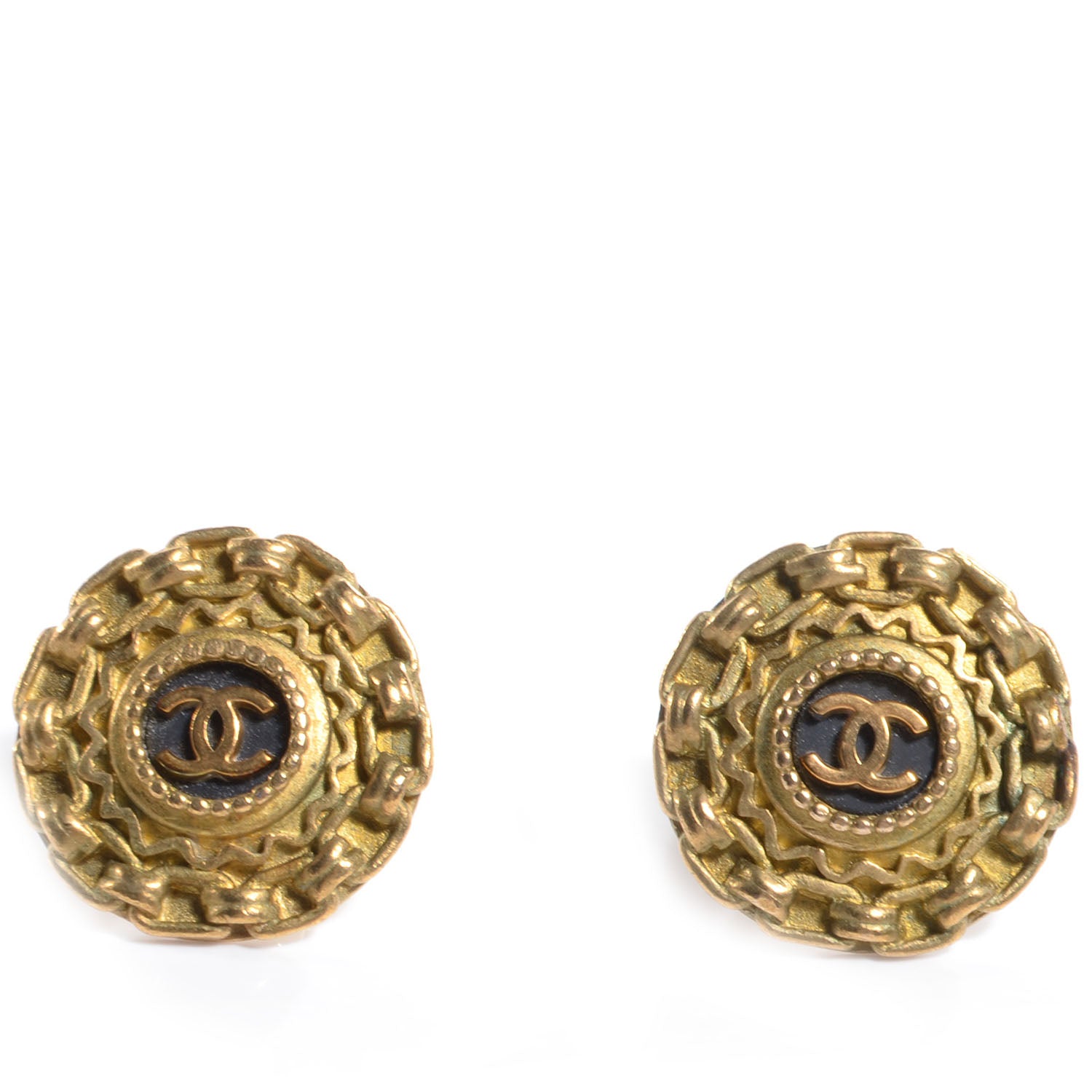 Chanel CC Clip On Earrings Gold 1 of 4