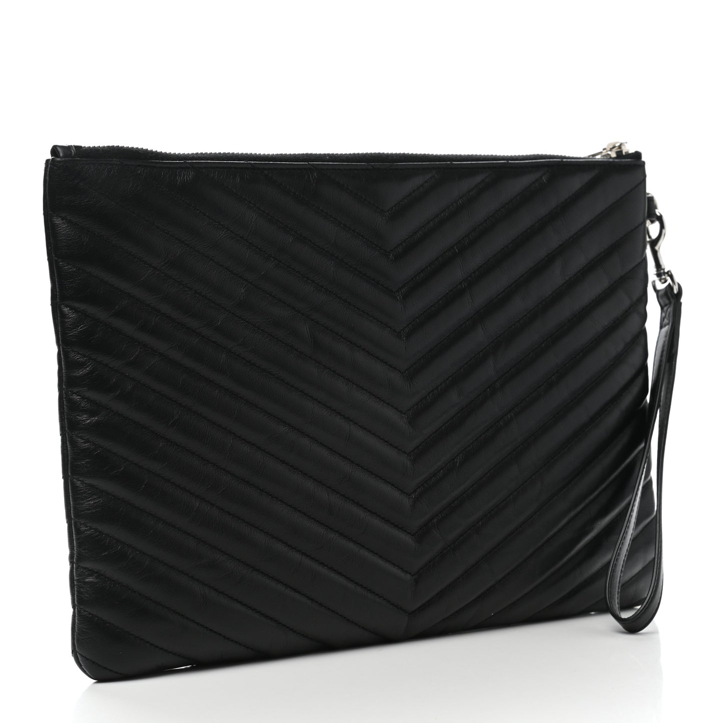 Calfskin Matelasse Monogram Cassandre Tablet Pouch Black