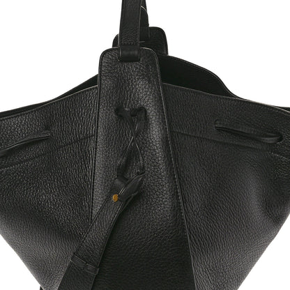 The Row Grained Calfskin Drawstring Bucket Bag Black 7 of 16