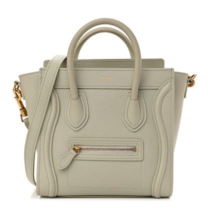 Celine Drummed Calfskin Nano Luggage Vert D'eau 1 of 11