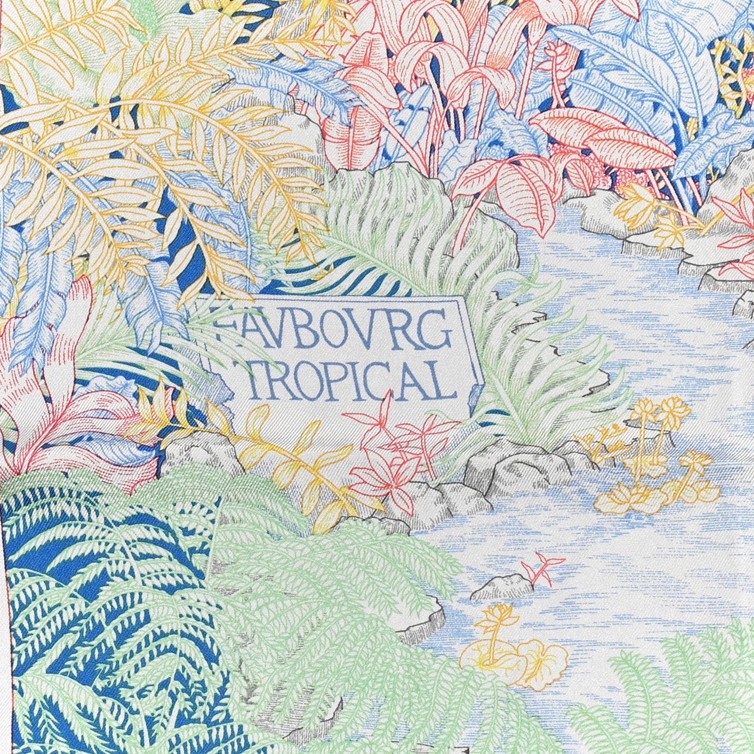 Hermes Silk Faubourg Tropical Scarf 90 Pierre Rose Multicolor 2 of 6