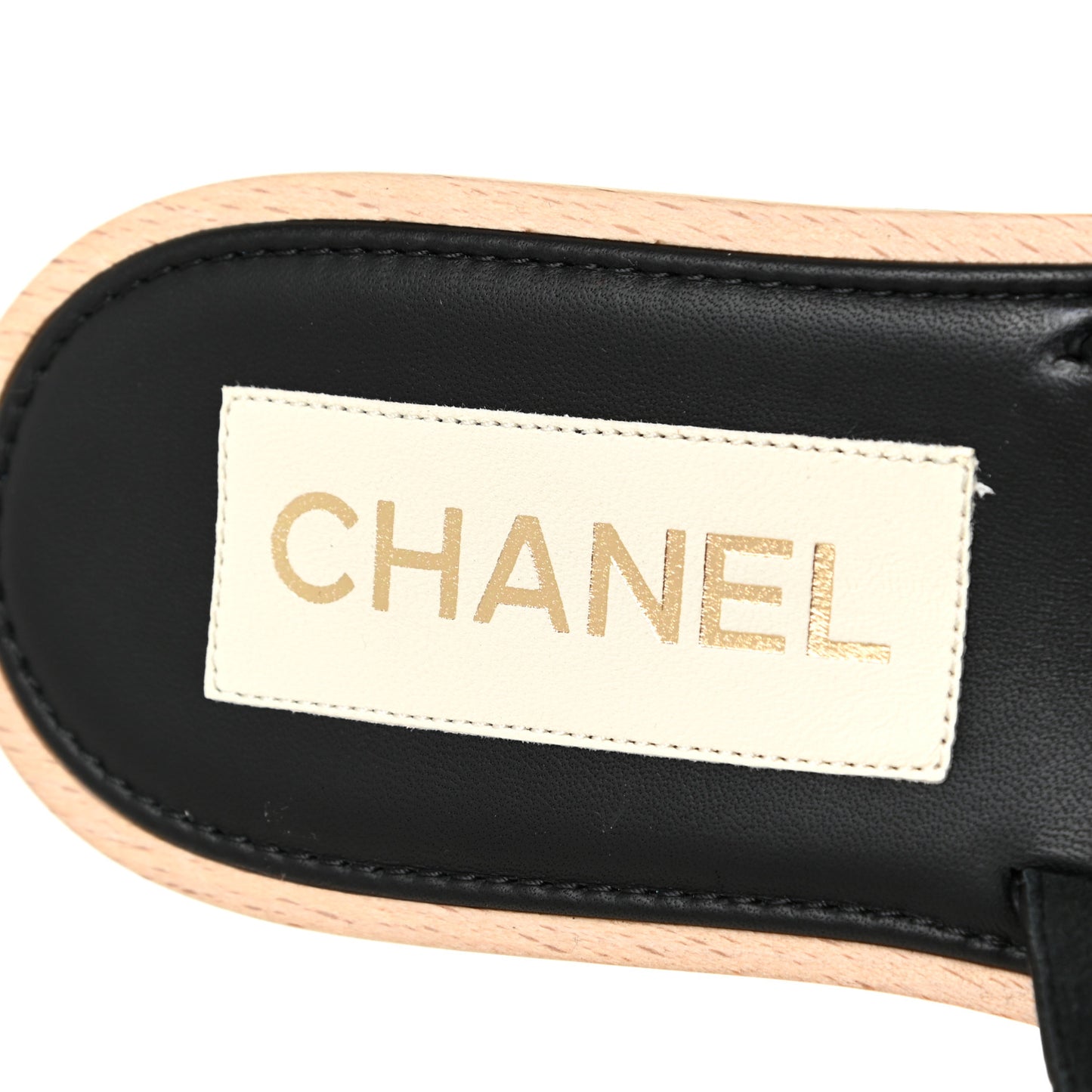 Lambskin Quilted CC Slip On Platform Sandals 38 Black