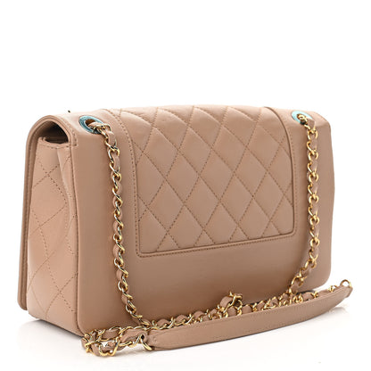Chanel Sheepskin Quilted Vintage Mademoiselle Flap Beige 3 of 10