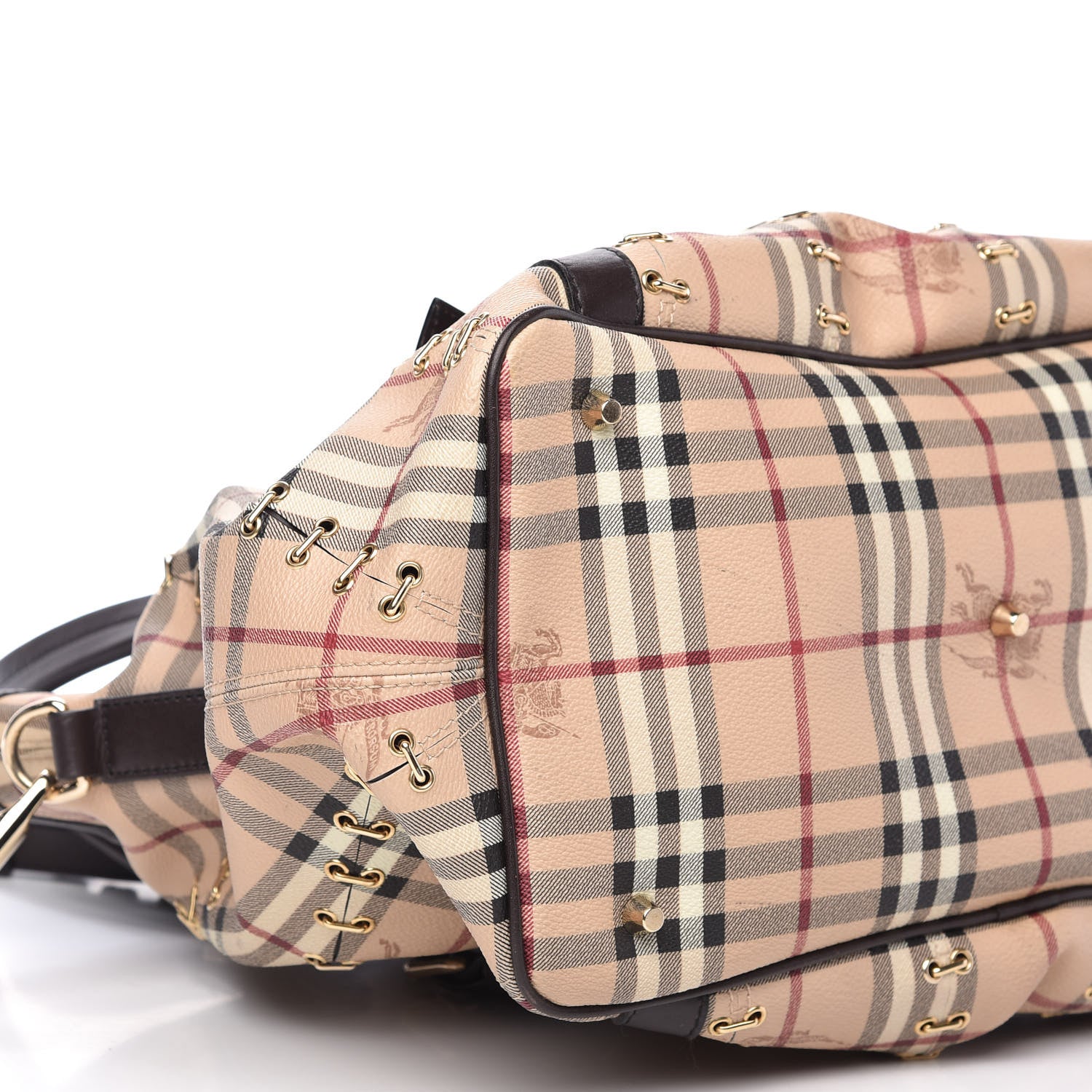 Burberry Haymarket Check Metal Stitch Lowry Dark Brown 6 of 9