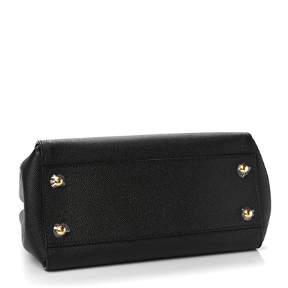 Burberry Soft Grain Calfskin Medium Buckle Tote Black 3 of 8
