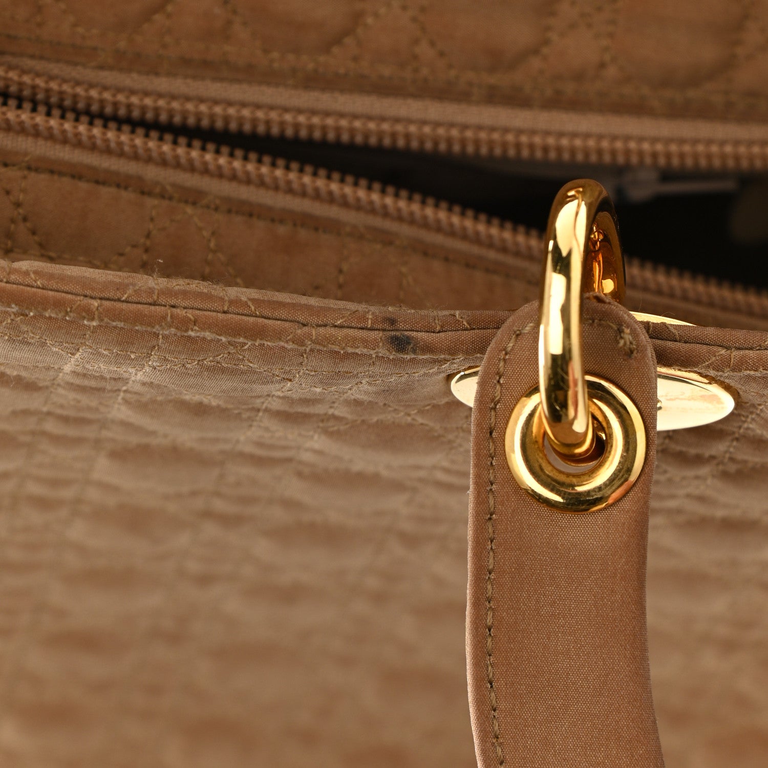 Christian Dior Nylon Cannage Large Lady Dior Tan 17 of 18