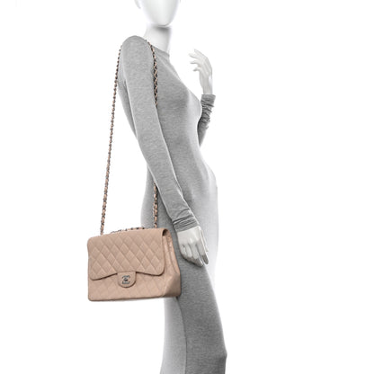 Chanel Caviar Quilted Jumbo Single Flap Beige Clair 2 of 16