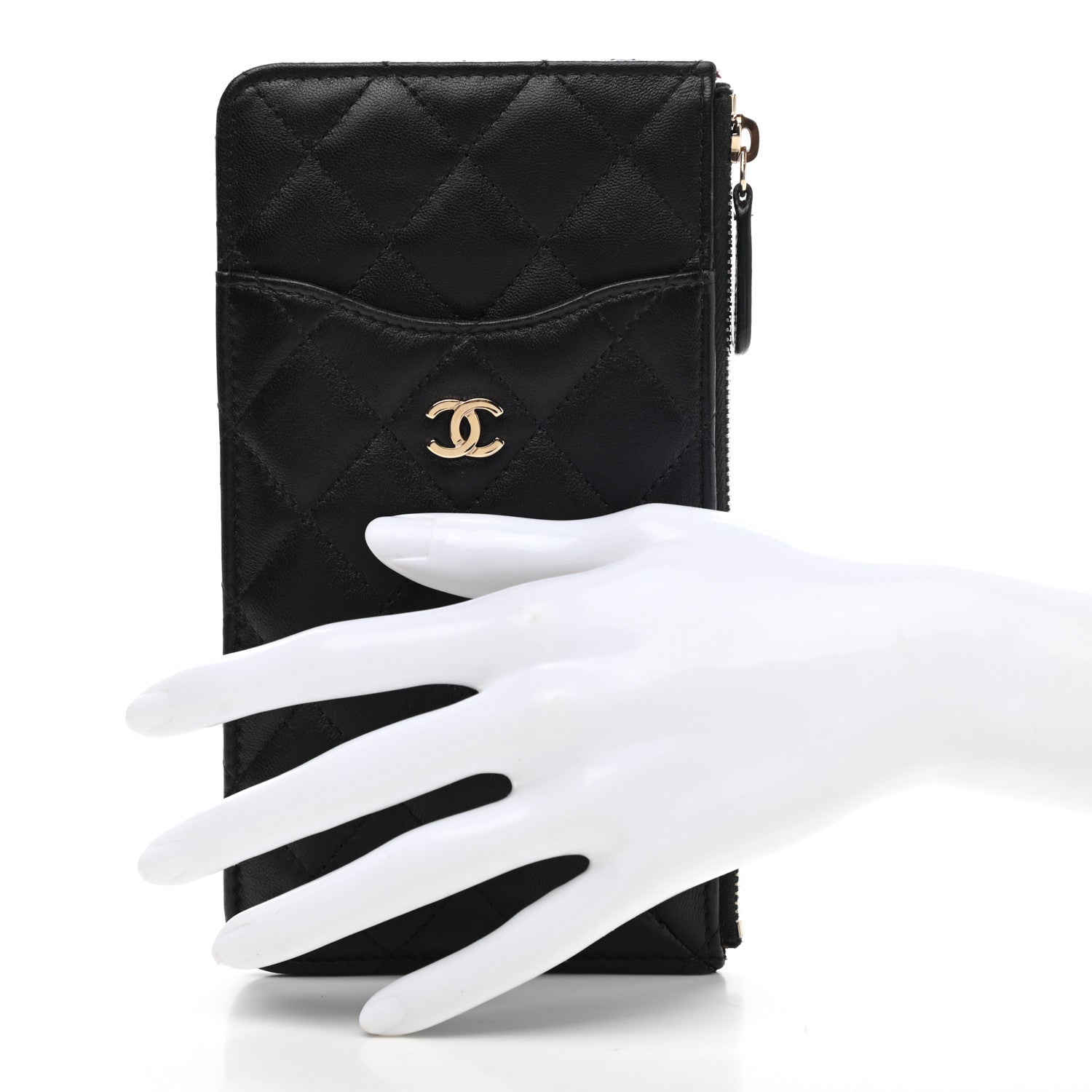 Chanel Lambskin Quilted Classic iPhone Pouch Black 2 of 8