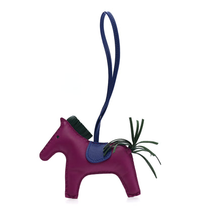Hermes Milo Lambskin Grigri Rodeo Horse Bag Charm MM Rose Pourpre Bleu Electrique Malachite 1 of 4