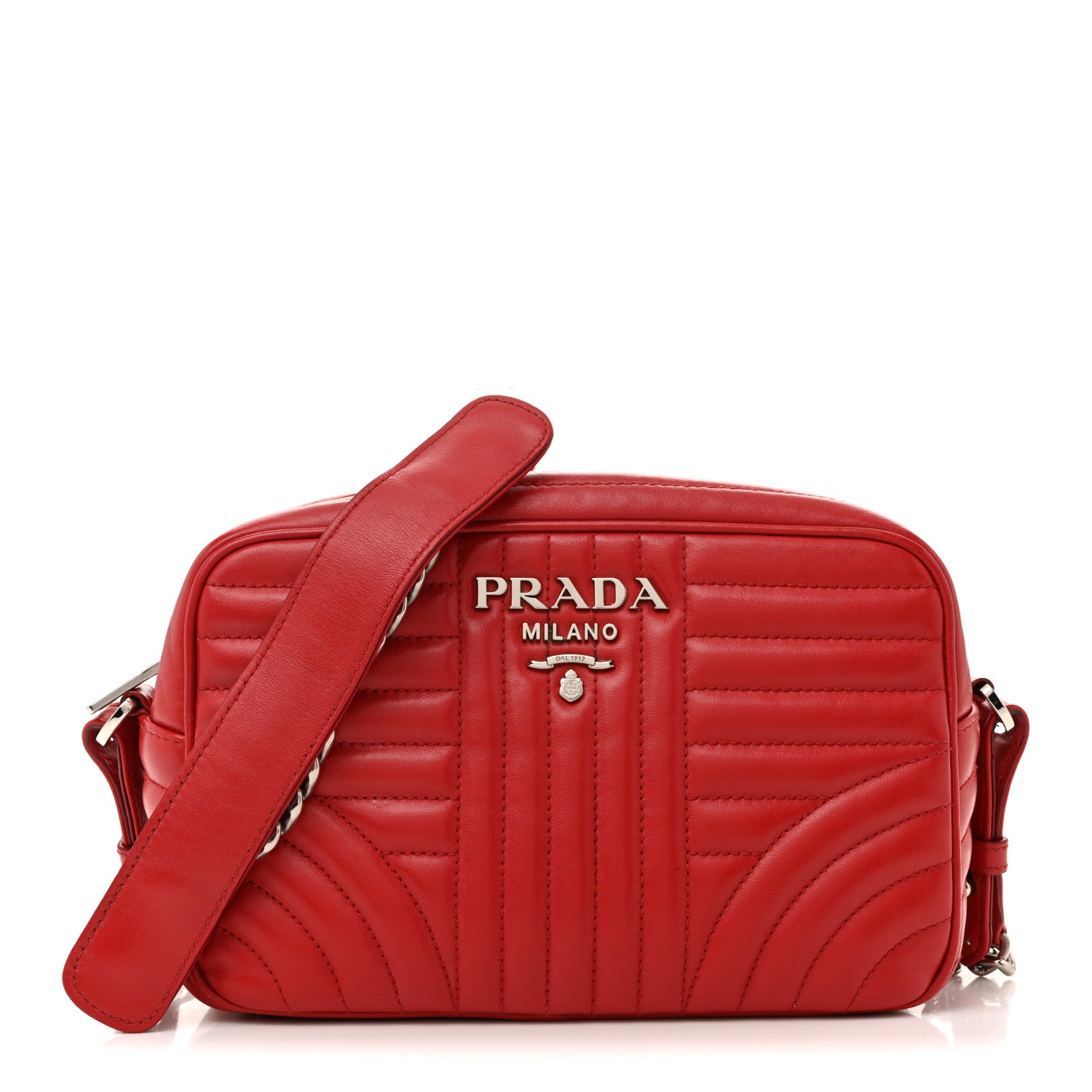 Prada Soft Calfskin Diagramme Camera Bag Rosso 1 of 13