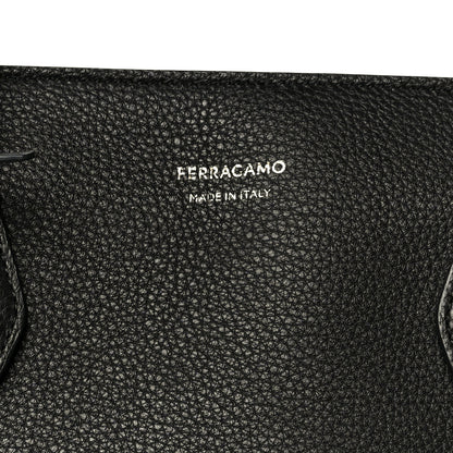 Salvatore Ferragamo Grained Calfskin Medium Star Tote Black 8 of 11