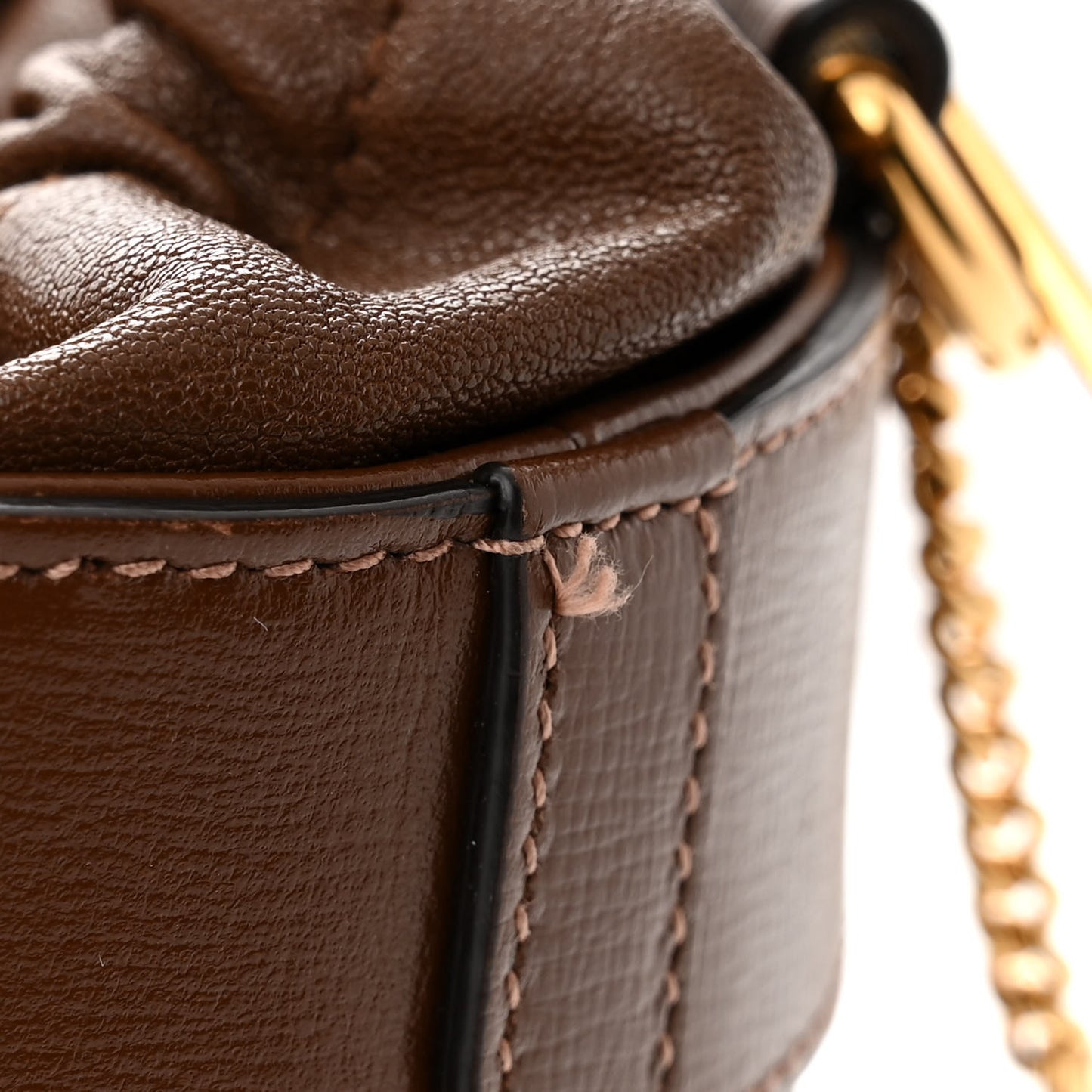 GG Supreme Monogram Azalea Sakai Calfskin Small Horsebit 1955 Drawstring Bucket Bag Beige Ebony Brown Sugar