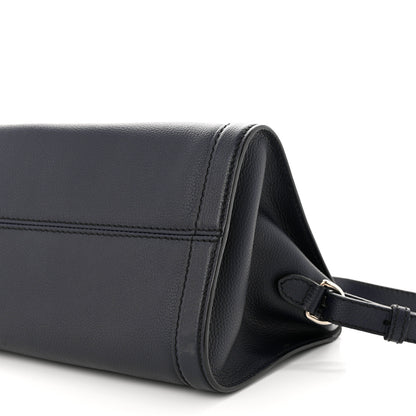 Alexander McQueen Pebbled Calfskin Small Skull Padlock Zip Around Tote Navy 10 of 11