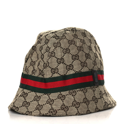 Gucci Monogram Web Bucket Hat L Brown 1 of 8