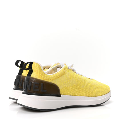 Chanel Mesh Embroidered CC Sneakers 38.5 Yellow 8 of 16