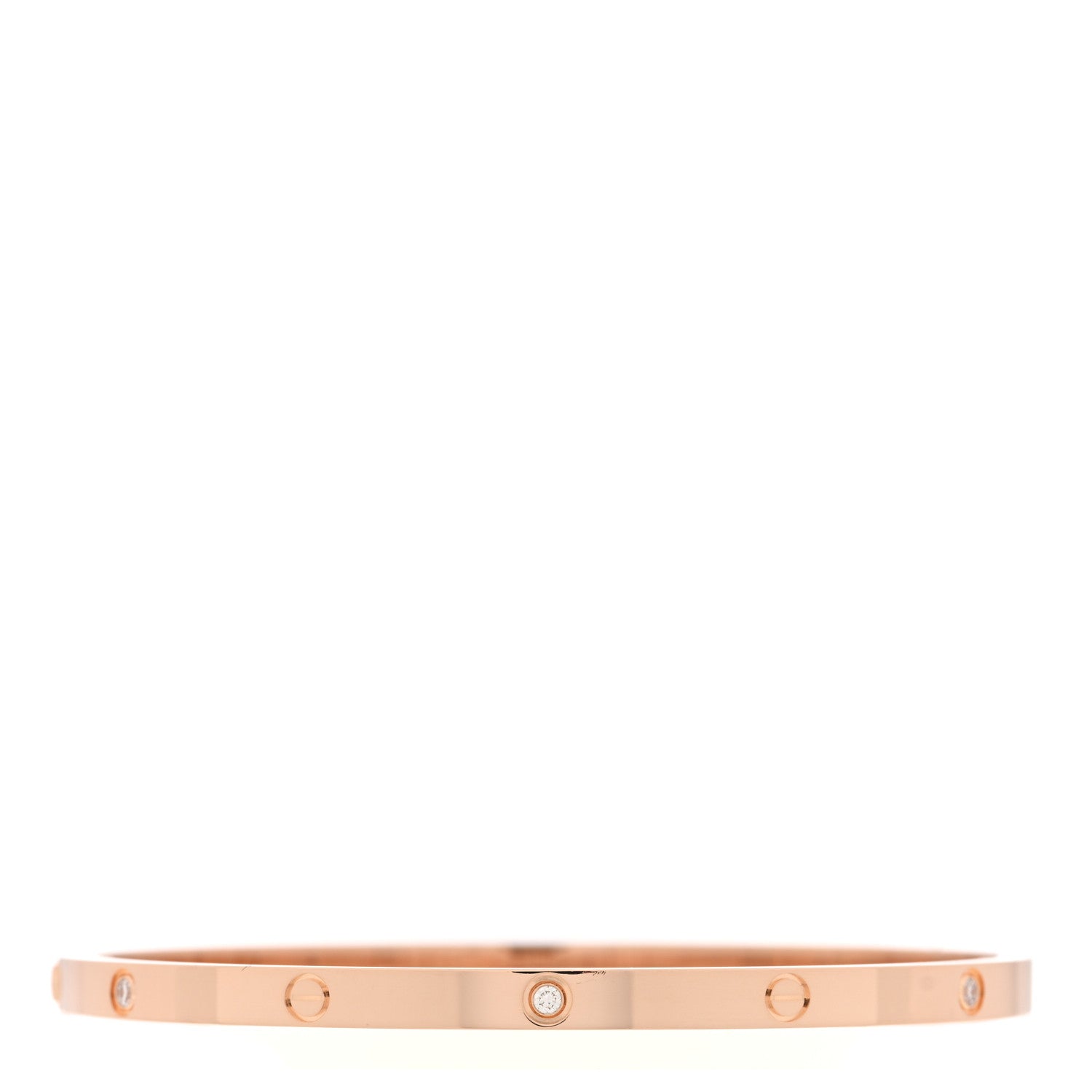 Cartier 18K Pink Gold 6 Diamond Small LOVE Bracelet 17 2 of 7