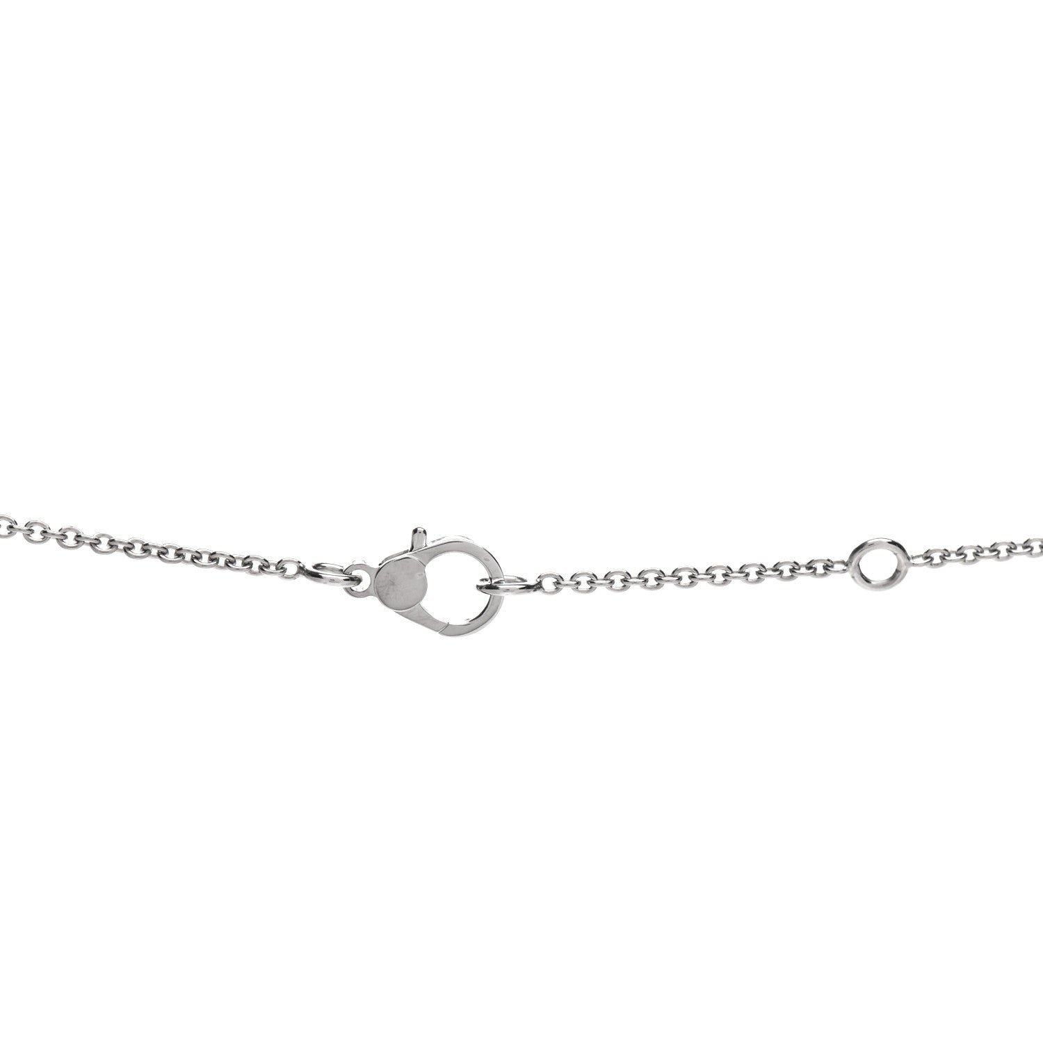 Hermes 18K White Gold Diamond Finesse Pendant Necklace 4 of 6