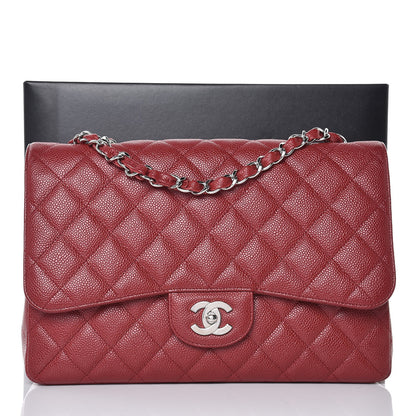 Chanel Caviar Quilted Jumbo Single Flap Red 8 of 8