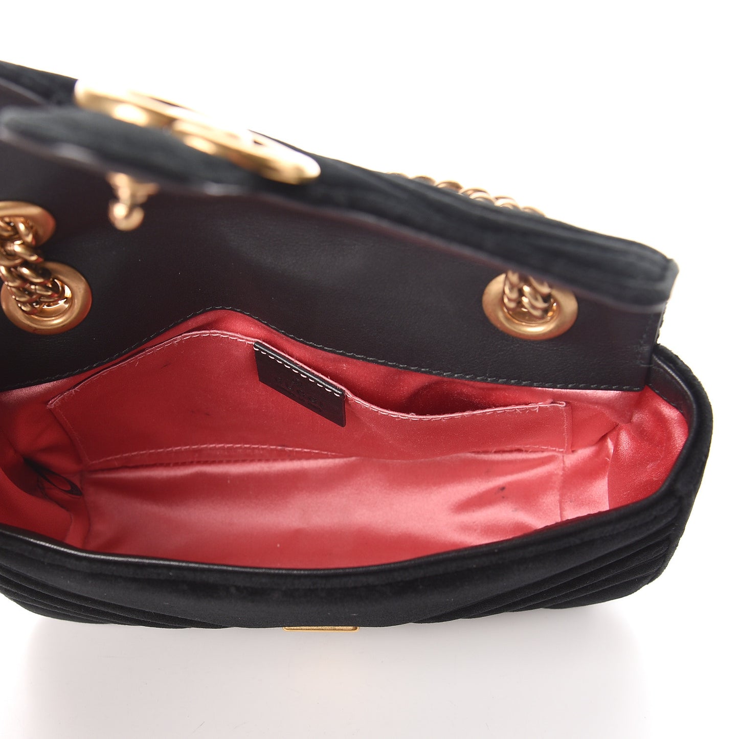 Velvet Matelasse Mini GG Marmont Shoulder Bag Black