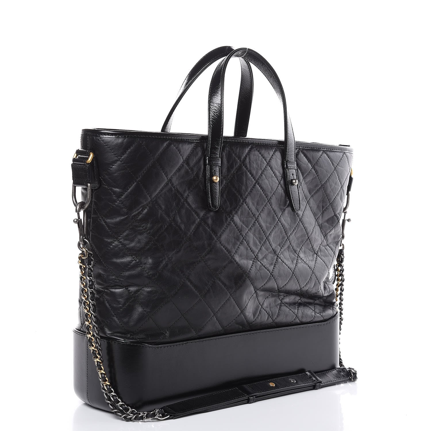 Chanel Calfskin Quilted Large Gabrielle Shopping Tote Black 3 of 10