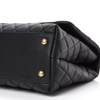Chanel Caviar Lizard Embossed Quilted Small Coco Handle Flap Black 8 of 12