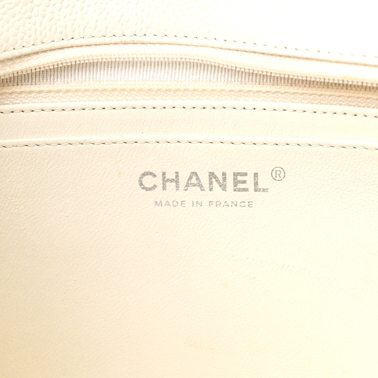 Chanel Caviar Quilted Jumbo Single Flap White 6 of 18