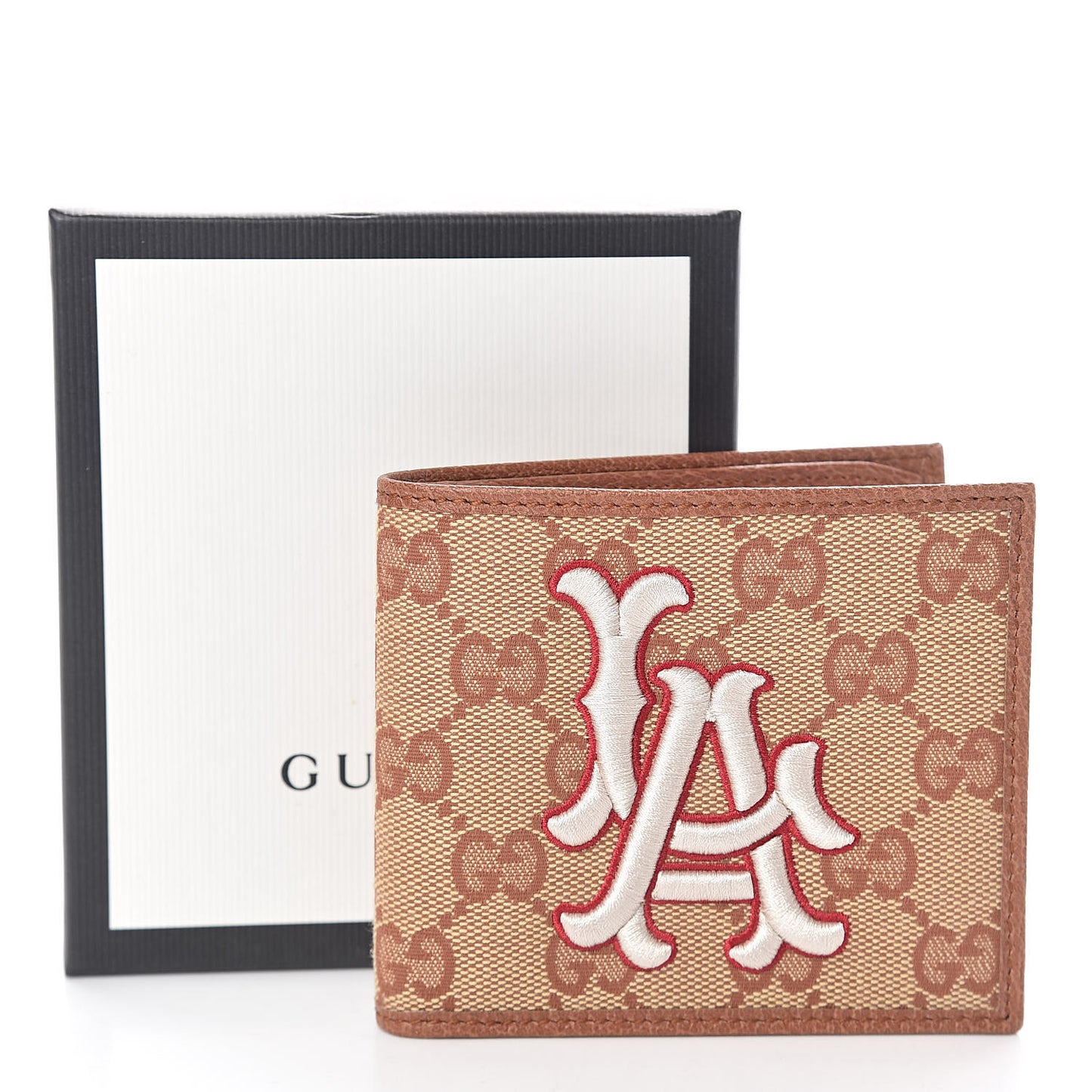 X MLB Monogram LA Dodgers Bi-Fold Wallet Beige Ruggine Ivory