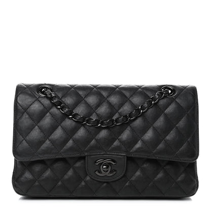 Chanel Crumpled Calfskin Quilted Medium Double Flap So Black 1 of 4