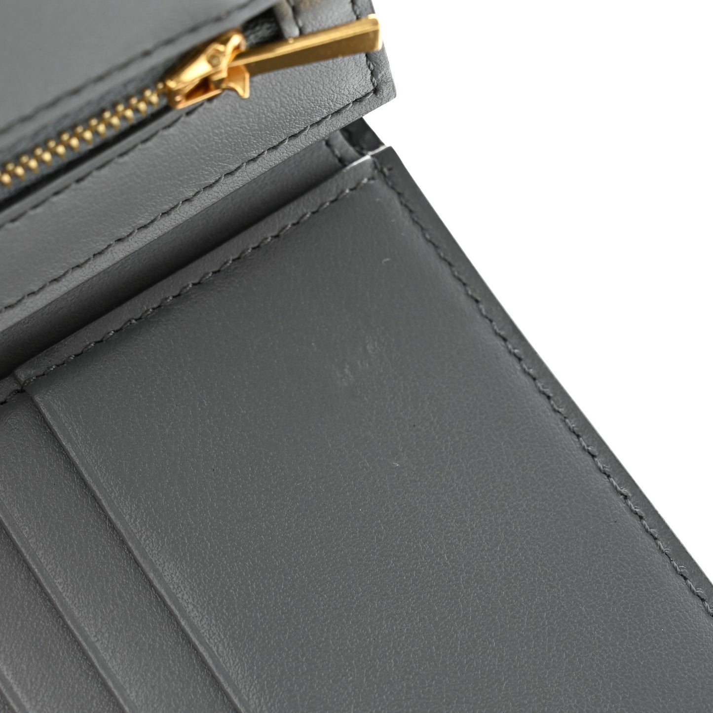 Grained Calfskin Medium Multifunction Strap Wallet Black Chalk