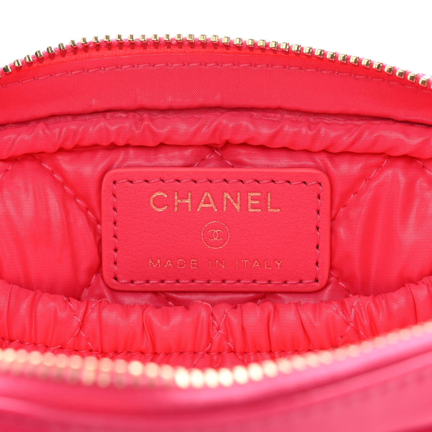 Chanel Patent Quilted Small Curvy Pouch Cosmetic Case Pink 6 of 10