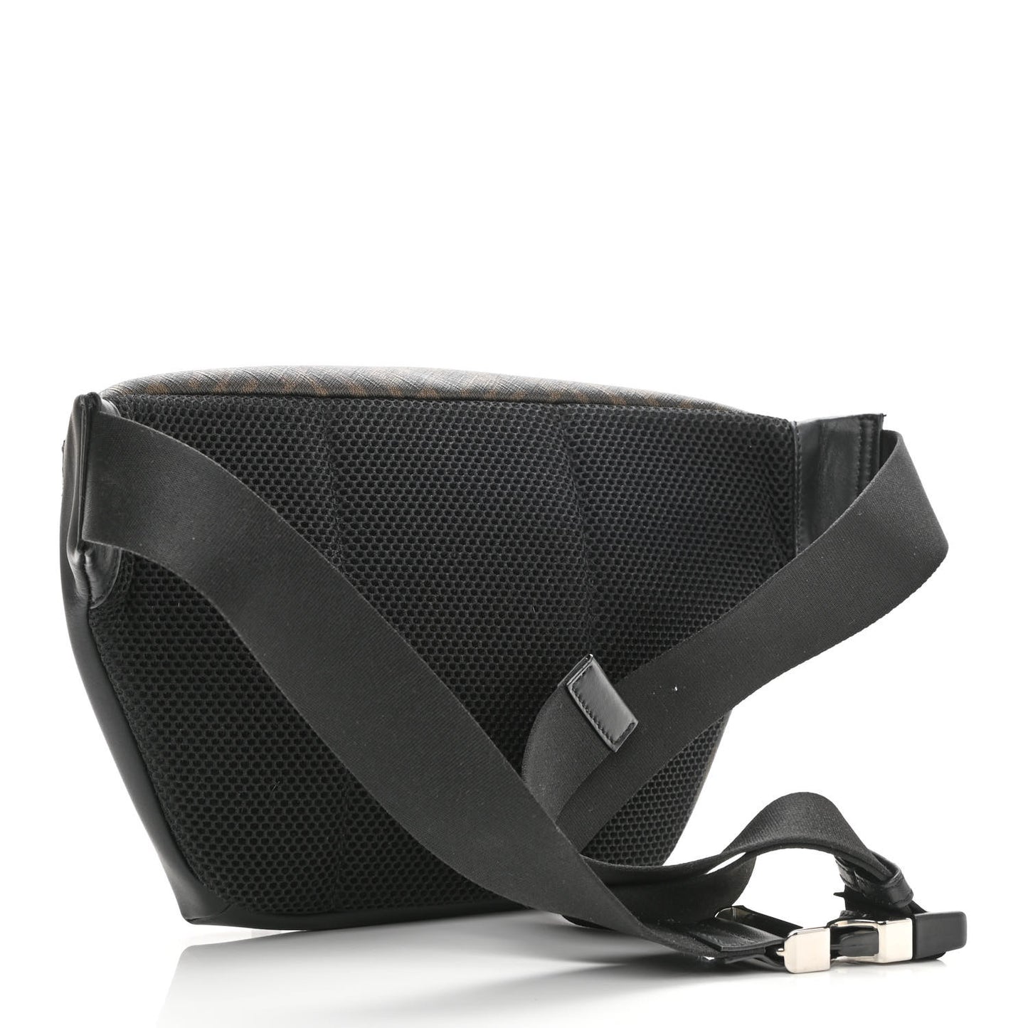 Glazed Fabric Vitello Liberty FF 1974 Diagonal Belt Bag Tobacco Moresco Black