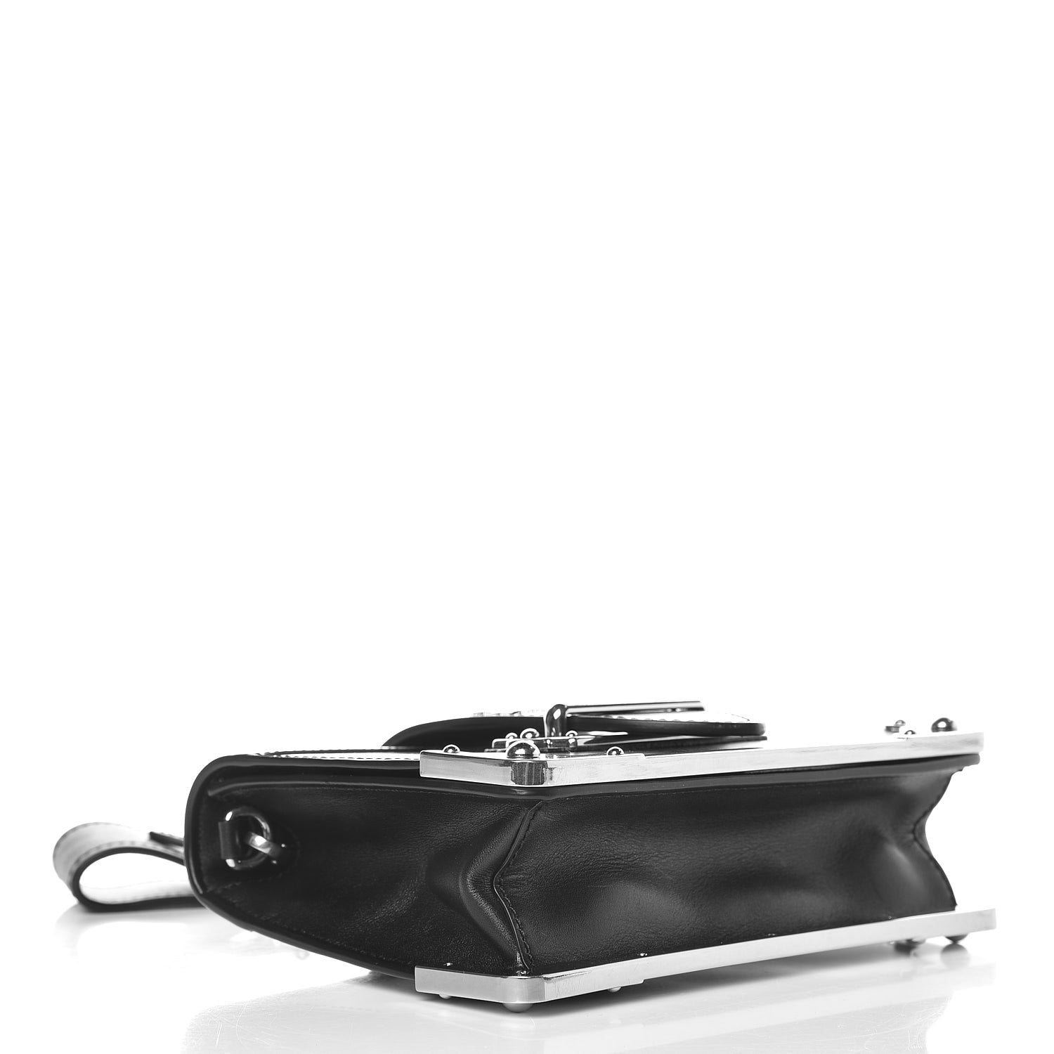Prada City Calfskin Cahier Chain Wristlet Clutch Black 5 of 7