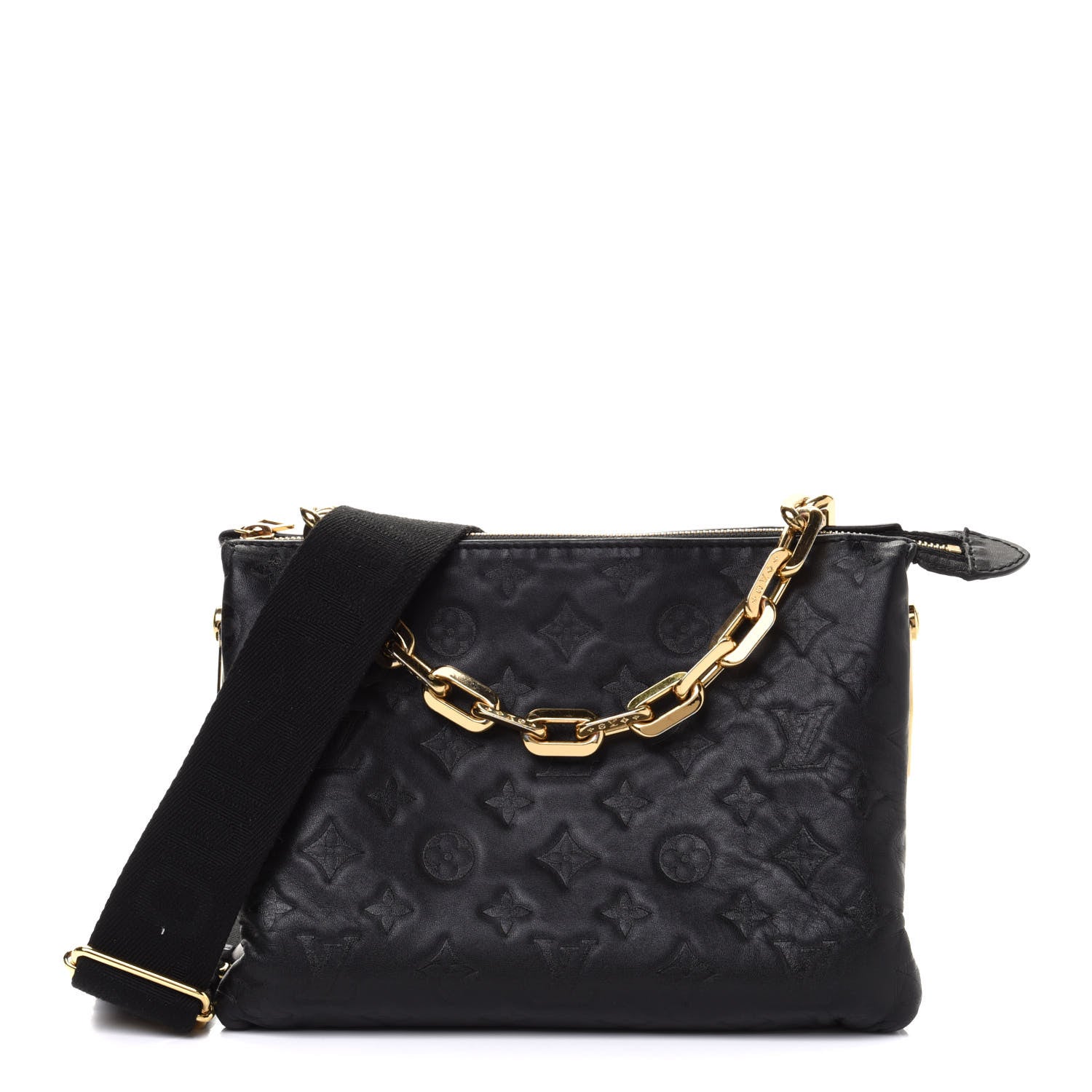 Louis Vuitton Lambskin Embossed Monogram Coussin PM Black 1 of 11