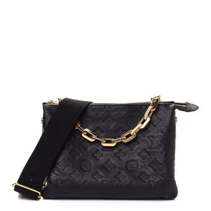 Louis Vuitton Lambskin Embossed Monogram Coussin PM Black 1 of 11