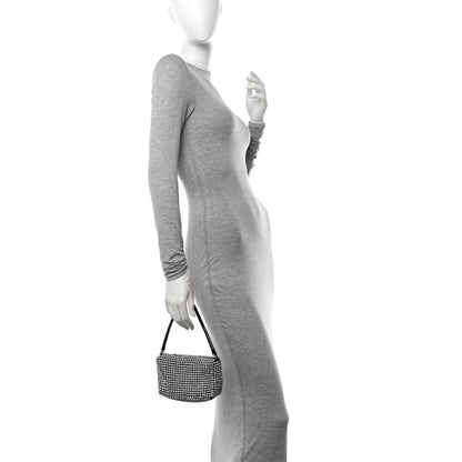 Alexander Wang Mesh Crystal Rhinestone Mini Heiress Pouch Black Silver 2 of 11