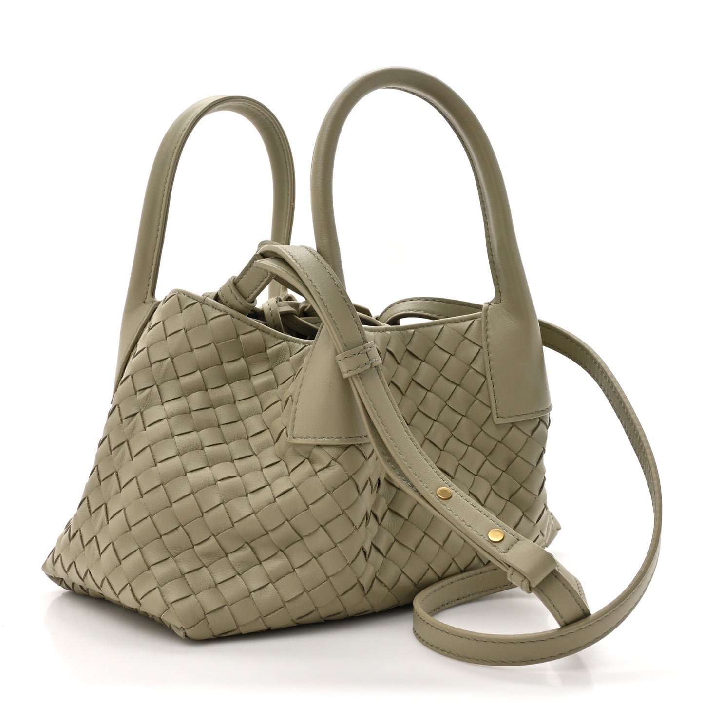 Calfskin Intrecciato Small Pinacoteca Tote Travertine Fondant