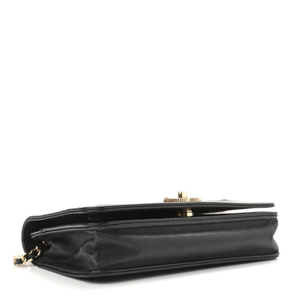 Chanel Caviar Quilted Vintage Mademoiselle Wallet On Chain WOC Black 4 of 12