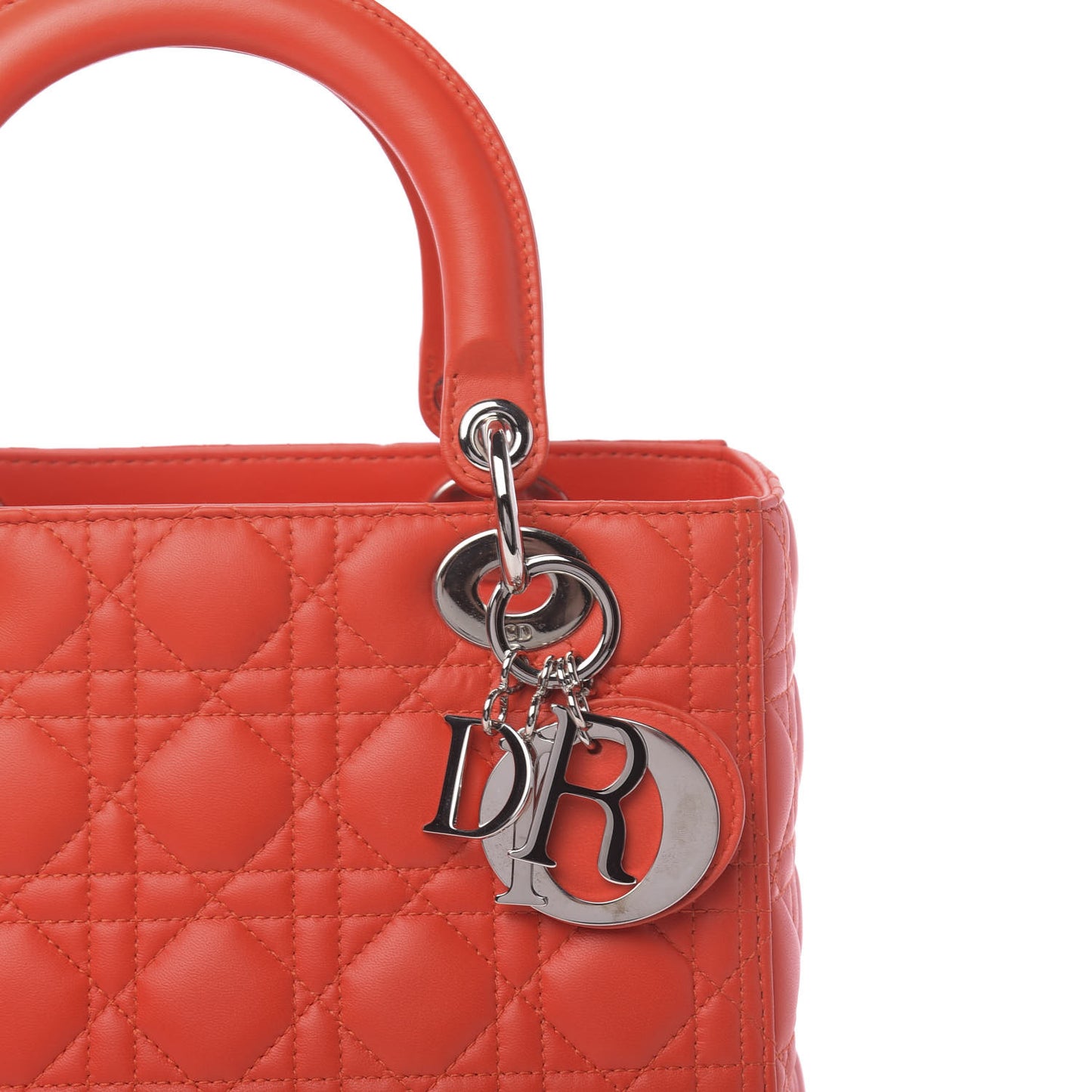 Lambskin Cannage Medium Lady Dior Red