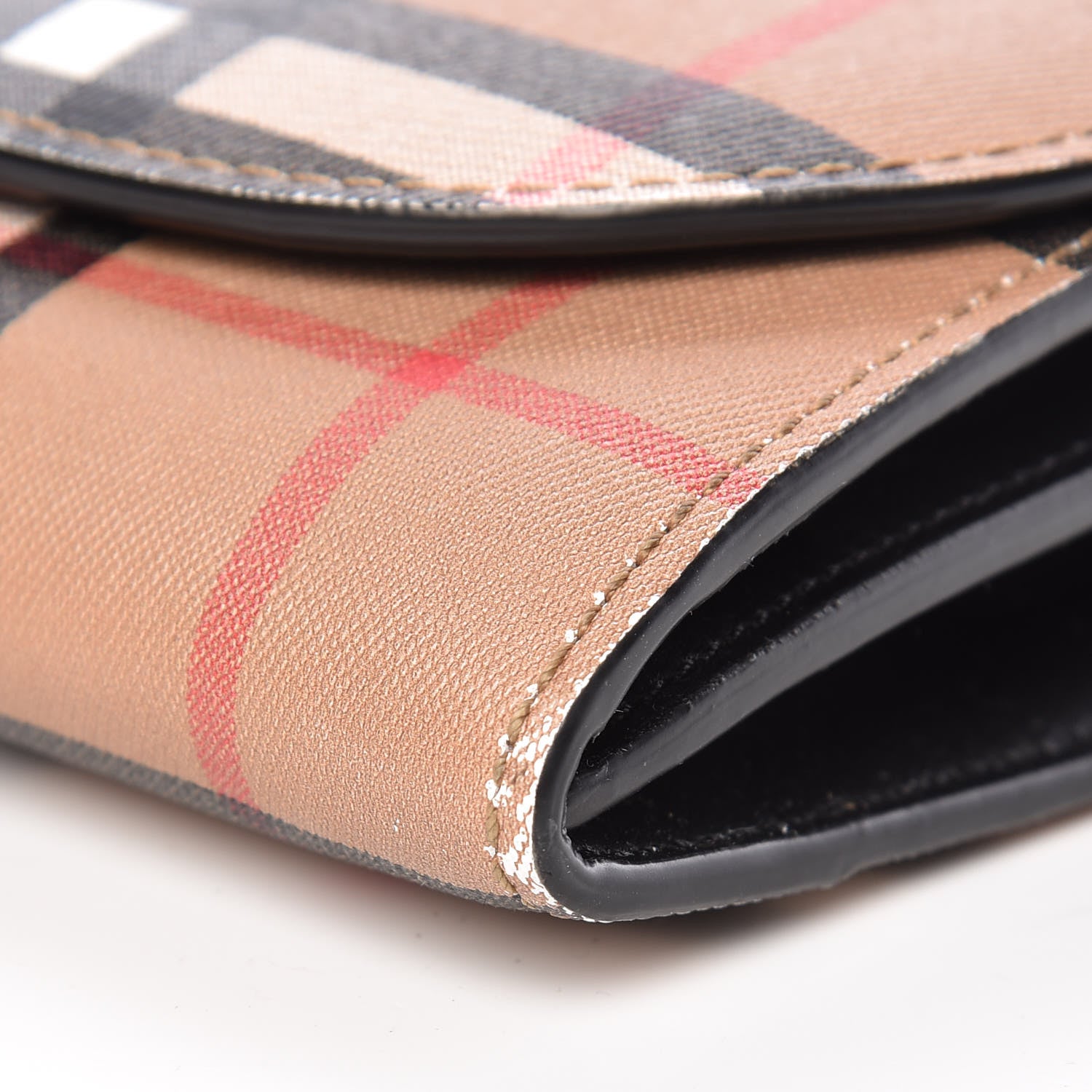 Burberry Vintage Check Henley Wallet On Chain Black 6 of 12